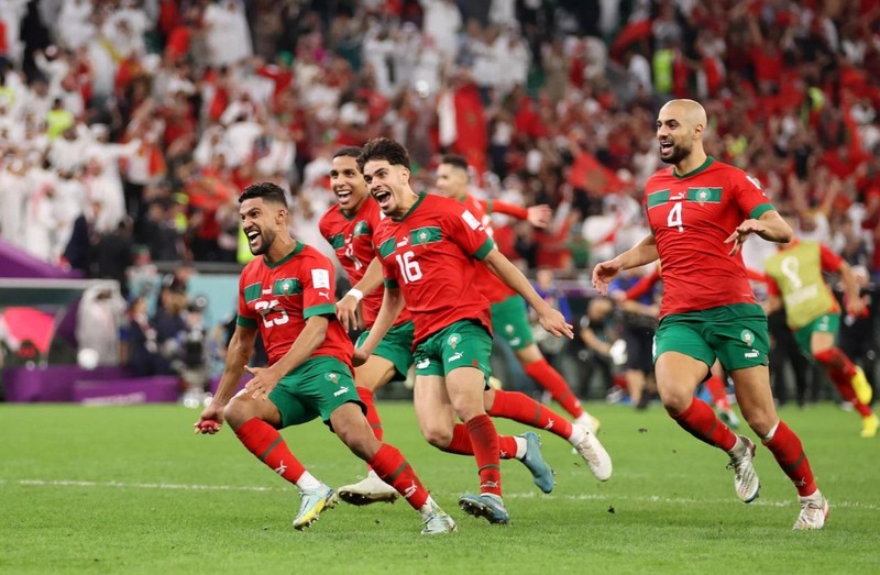 Maroc làm nên lịch sử khi lần đầu tiên tiến vào tứ kết một kỳ World Cup. (Ảnh: FIFA)