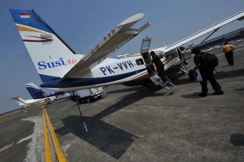 Chiếc máy bay Susi Air Cessna C208B Grand Caravan tương tự với chiếc máy bay gặp nạn tại Papua. (Ảnh: Jakarta Post)