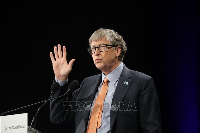 Tỷ phú Mỹ Bill Gates phát biểu tại 1 hội nghị ở Lyon, Pháp. (Ảnh tư liệu: AFP/TTXVN)