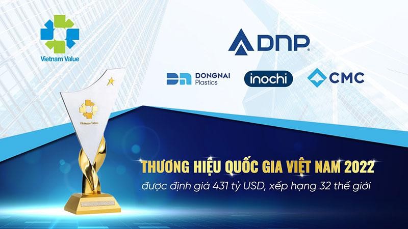 DNP tự hào cùng lúc đạt 3 Thương hiệu Quốc gia dành cho CMC, Nhựa Đồng Nai và Inochi.