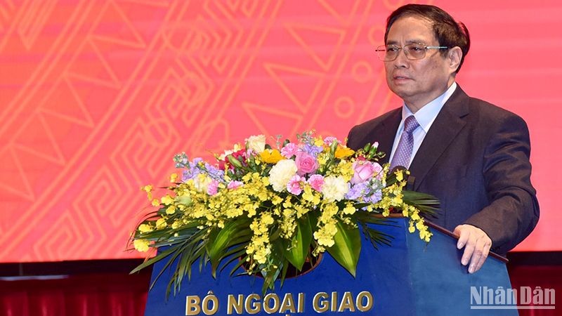 Thủ tướng Phạm Minh Chính phát biểu ý kiến tại Hội nghị. (Ảnh: TRẦN HẢI)