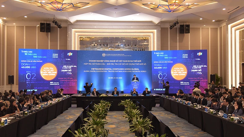 Toàn cảnh Hội nghị “Doanh nghiệp Công nghệ số Việt Nam đi ra thế giới”.