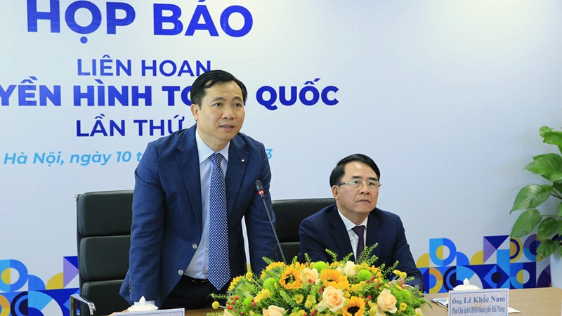 Phó Tổng Giám đốc Đài Truyền hình Việt Nam Đỗ Thanh Hải phát biểu tại họp báo.