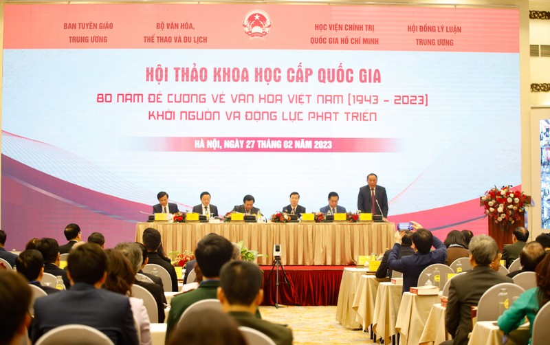 Bộ trưởng Văn hóa, Thể thao và Du lịch Nguyễn Văn Hùng tại Hội thảo. (Ảnh: NAM NGUYỄN)