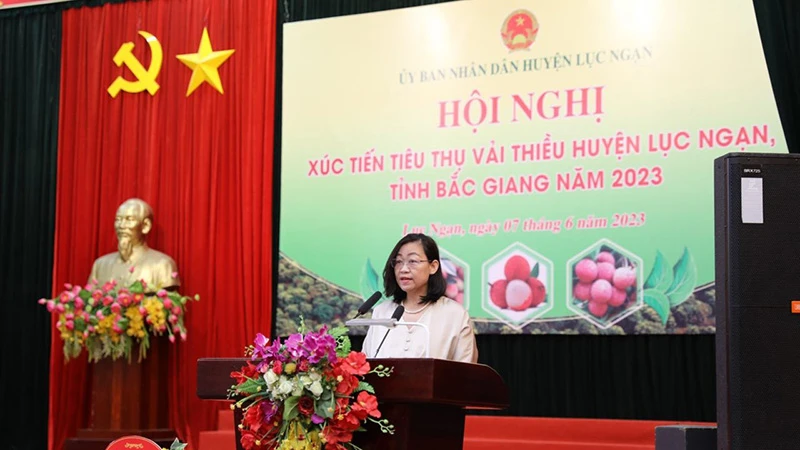 Bà Nguyễn Thị Thảo, Giám đốc hàng cấp cao chuỗi bán lẻ WCM chia sẻ tại Hội nghị.