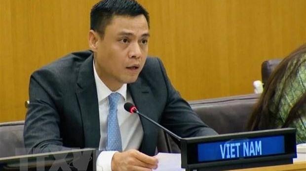 Đại sứ Đặng Hoàng Giang, Trưởng Phái đoàn Thường trực Việt Nam tại Liên hợp quốc. (Ảnh: TTXVN)