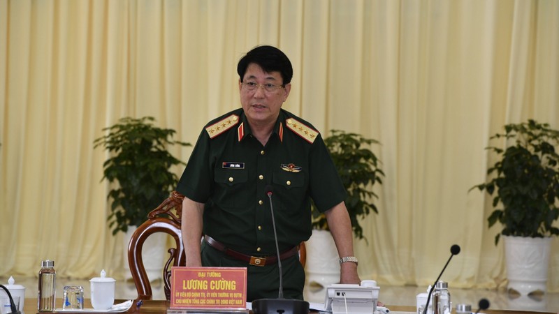 Đại tướng Lương Cường phát biểu chỉ đạo. 