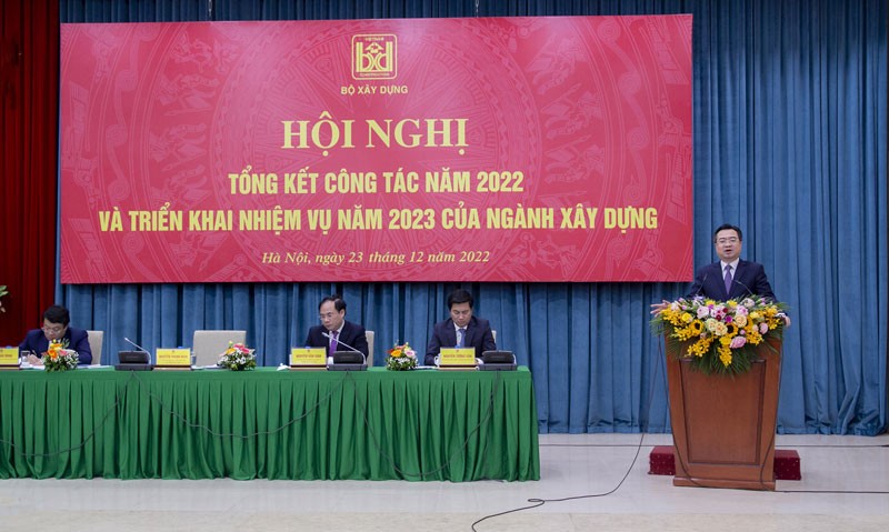 Bộ trưởng Xây dựng Nguyễn Thanh Nghị phát biểu tại Hội nghị.