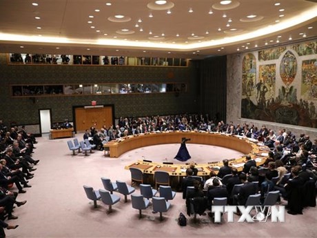 Toàn cảnh một cuộc họp của Hội đồng Bảo an Liên hợp quốc tại New York, Mỹ. 