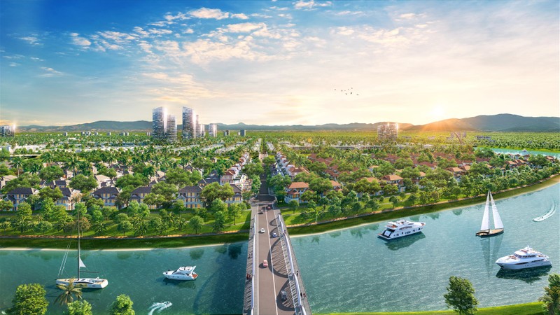 Dự án khu đô thị cao cấp Sunneva Island biệt lập trên đảo Đồng Nò ở Đông Nam Đà Nẵng. Ảnh minh họa