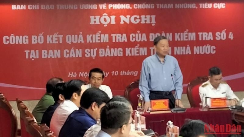 Đại tướng Tô Lâm phát biểu tại hội nghị. 