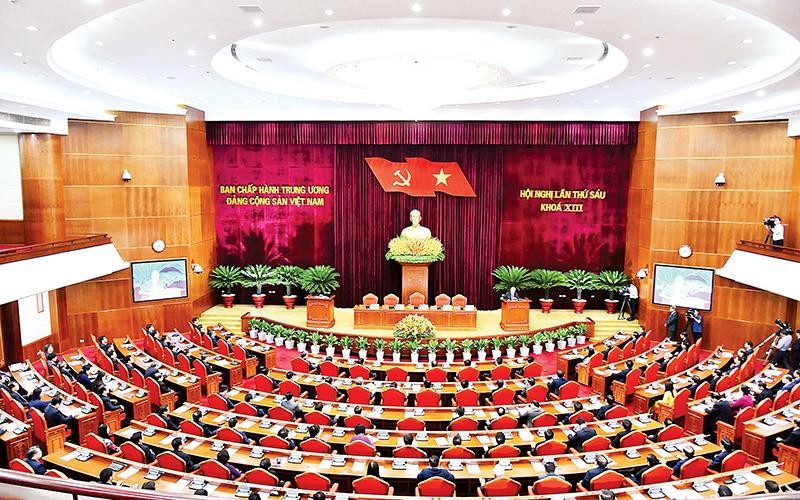 Toàn cảnh Hội nghị lần thứ sáu Ban Chấp hành Trung ương Đảng khóa XIII. Ảnh | Đăng Khoa