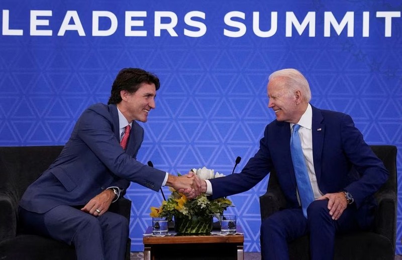 Tổng thống Mỹ Joe Biden và Thủ tướng Canada Justin Trudeau tại một cuộc gặp ngày 10/1/2023. Ảnh: Reuters