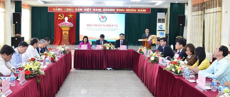 Toàn cảnh các đại biểu Hội Nhà báo các tỉnh trung du, miền núi tham gia dự hội thảo tại tỉnh Lạng Sơn.