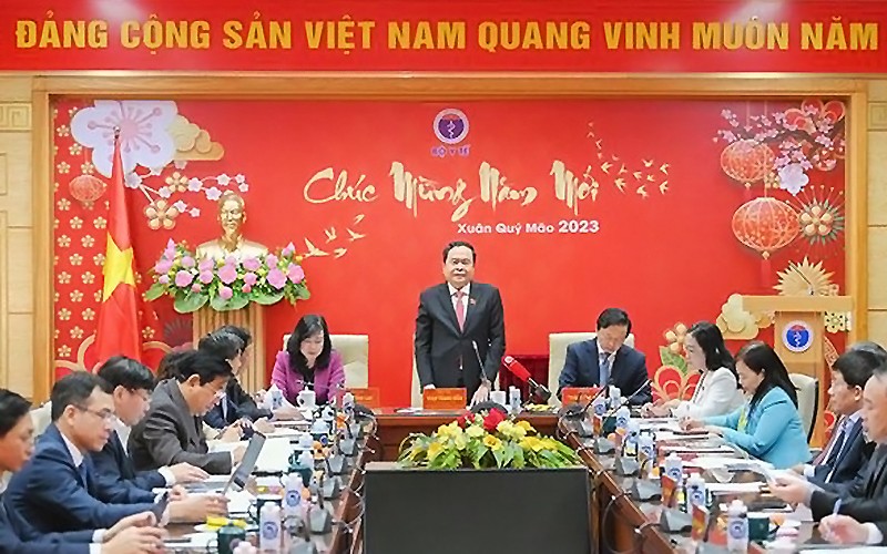 Phó Chủ tịch Thường trực Quốc hội Trần Thanh Mẫn phát biểu ý kiến tại buổi làm việc.