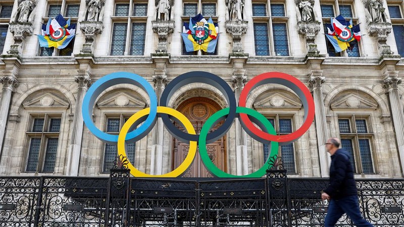 Biểu tượng Olympic tại Paris, Pháp. (Ảnh: Reuters)