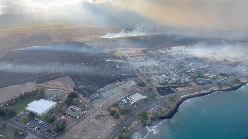 Đảo Maui nhìn từ trên cao, ngày 9/8/2023. (Ảnh: Reuters)