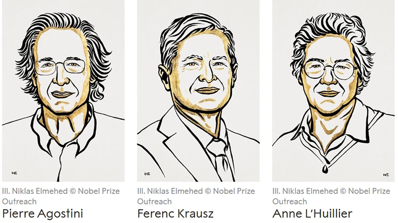 Chân dung chủ nhân của Giải Nobel Vật lý 2023. (Nguồn: Nobelprize)