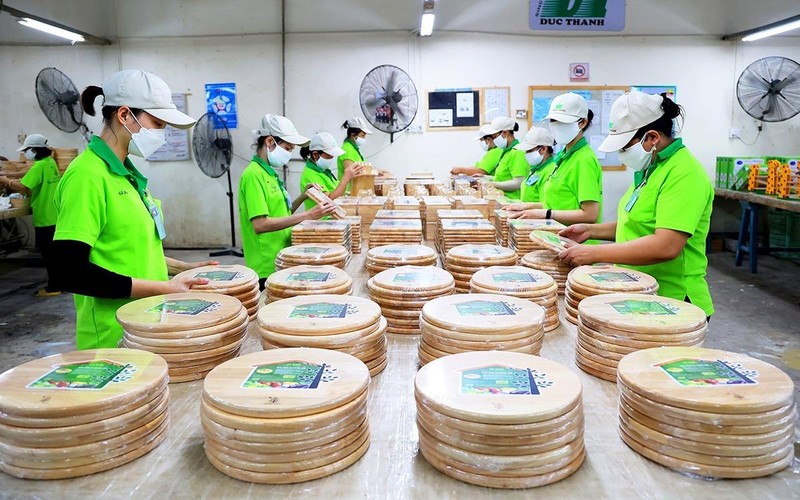 Sản xuất đồ gia dụng bằng gỗ cho thị trường trong nước và xuất khẩu tại Công ty cổ phần chế biến gỗ Ðức Thành, quận Gò Vấp, Thành phố Hồ Chí Minh. (Ảnh HỒNG ÐẠT)