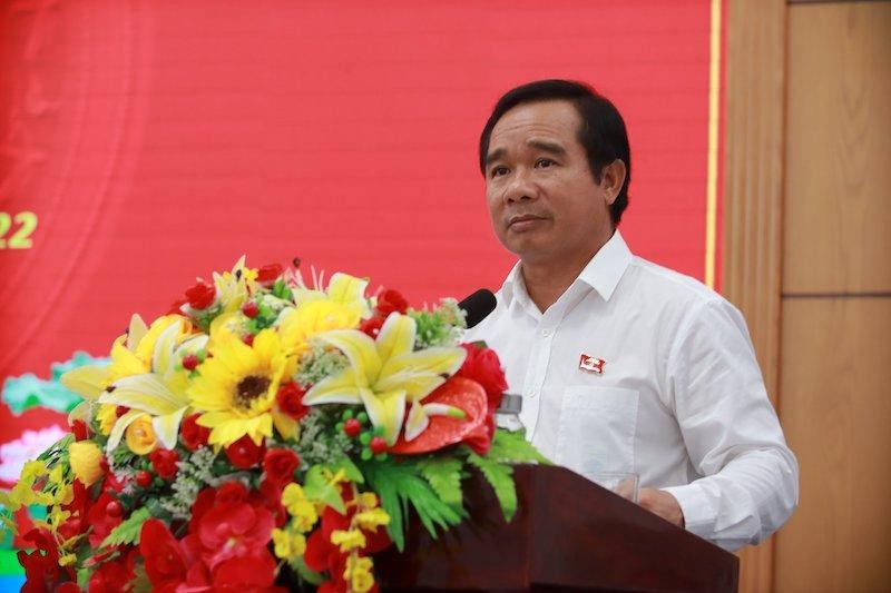 Bí thư Tỉnh ủy Long An Nguyễn Văn Được phát biểu tại Hội nghị.