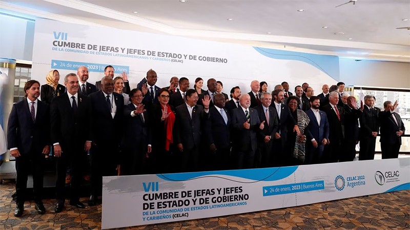 Các nhà lãnh đạo của các quốc gia Mỹ Latin và Caribe tại Hội nghị cấp cao Tổ chức các quốc gia Mỹ Latin và Caribe (CELAC) lần thứ 7 tại Buenos Aires, Argentina, ngày 24/1/2023. (Ảnh: Reuters)