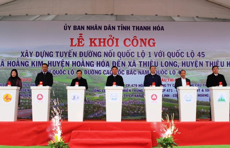 Lãnh đạo tỉnh Thanh Hóa phát lệnh khởi công, thi công công trình.
