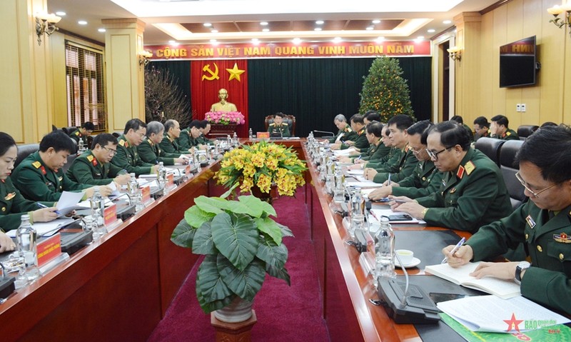 Phiên họp của Ban Chủ nhiệm Tổng cục Chính trị về công tác chuẩn bị, tổ chức đón Tết Nguyên đán. (Ảnh: Báo Quân đội nhân dân)