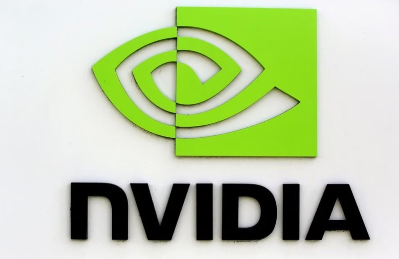 Logo của công ty công nghệ Nvidia tại trụ sở chính ở Santa Clara, California, Mỹ. Ảnh: Reuters.