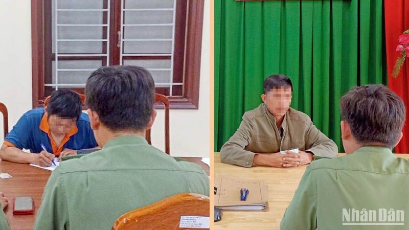 Lực lượng công an làm việc với một số quản trị nhóm kín có hoạt động báo “chốt” giao thông.