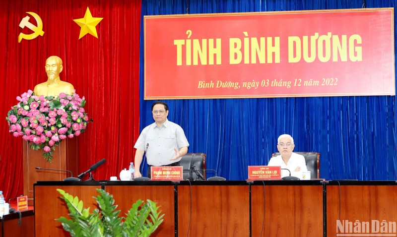 Thủ tướng Chính phủ Phạm Minh Chính phát biểu ý kiến tại buổi làm việc. 
