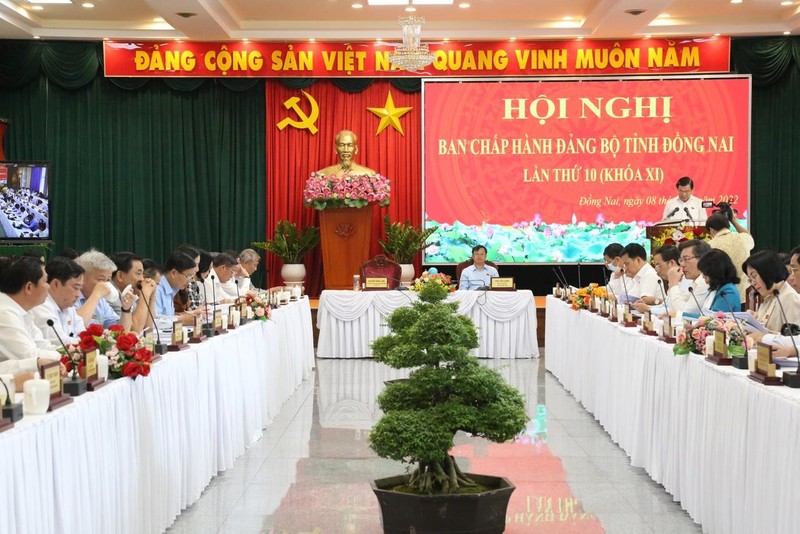Toàn cảnh Hội nghị Ban Chấp hành Đảng bộ tỉnh Đồng Nai lần thứ 10.