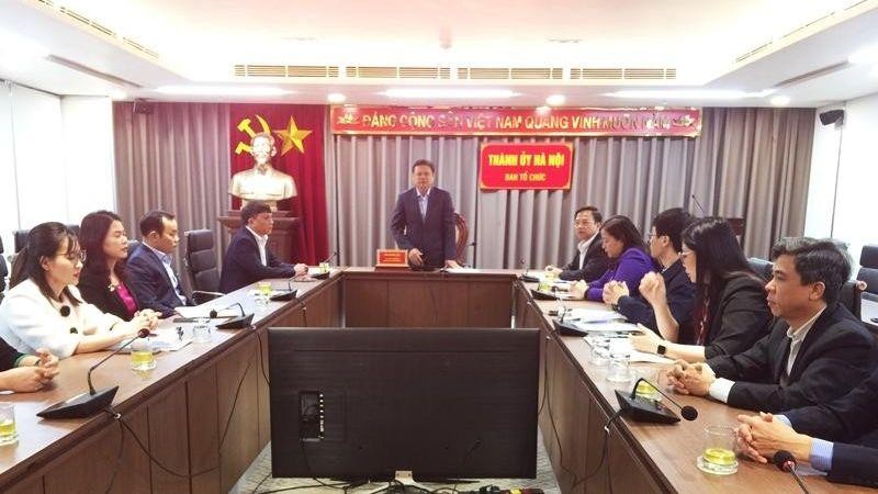 Lãnh đạo Ban Tổ chức Thành ủy Hà Nội khai mạc kỳ thi.