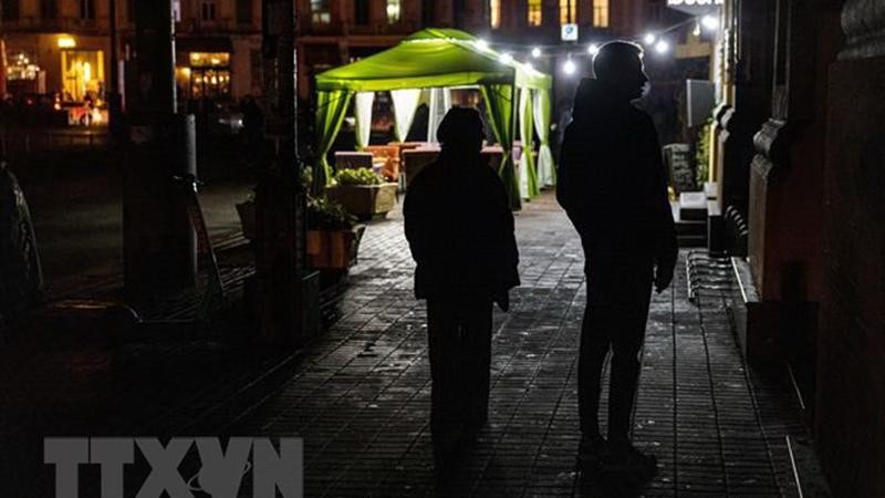 Thủ đô Kiev, Ukraine bị mất điện ngày 10/11. (Ảnh: AFP/TTXVN)
