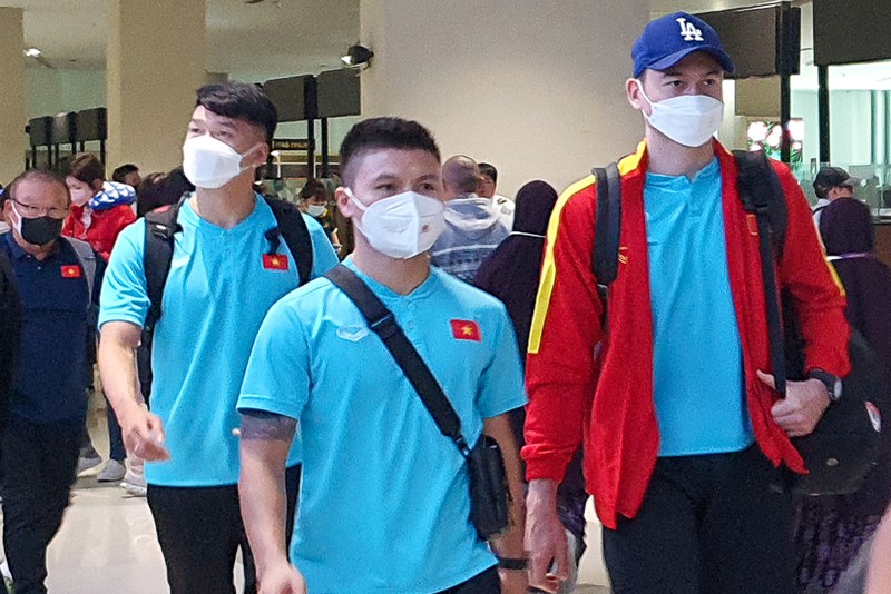 Đội tuyển Việt Nam trải qua hành trình khá thuận lợi từ Hà Nội tới Jakarta. (Ảnh: VFF)