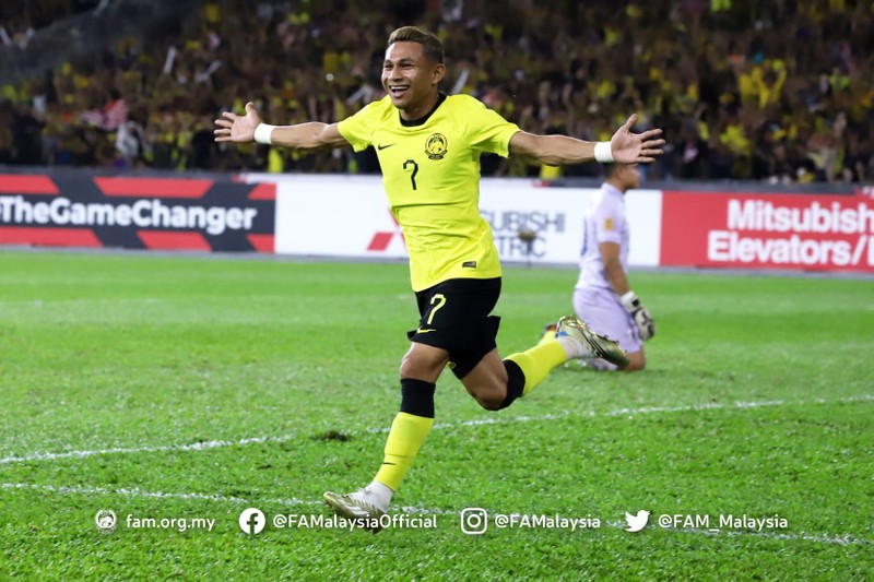 Fasail Halim ghi bàn duy nhất giúp Malaysia đánh bại Thái Lan. (Ảnh: FAM)