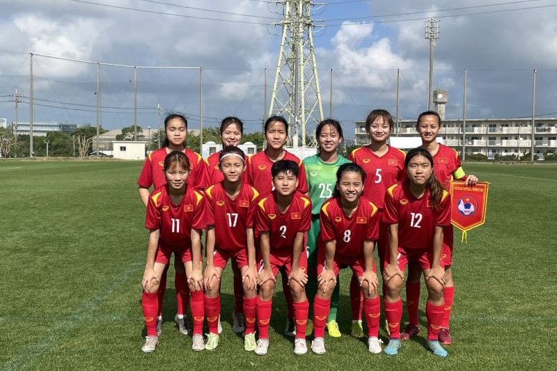 Đội hình xuất phát của U17 nữ Việt Nam. (Ảnh: VFF)