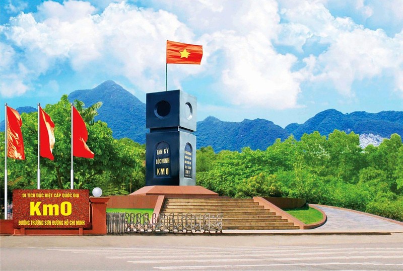 Di tích lịch sử Quốc gia đặc biệt Km0 - đường Hồ Chí Minh tại huyện Tân Kỳ, tỉnh Nghệ An. Ảnh: BÁO NGHỆ AN