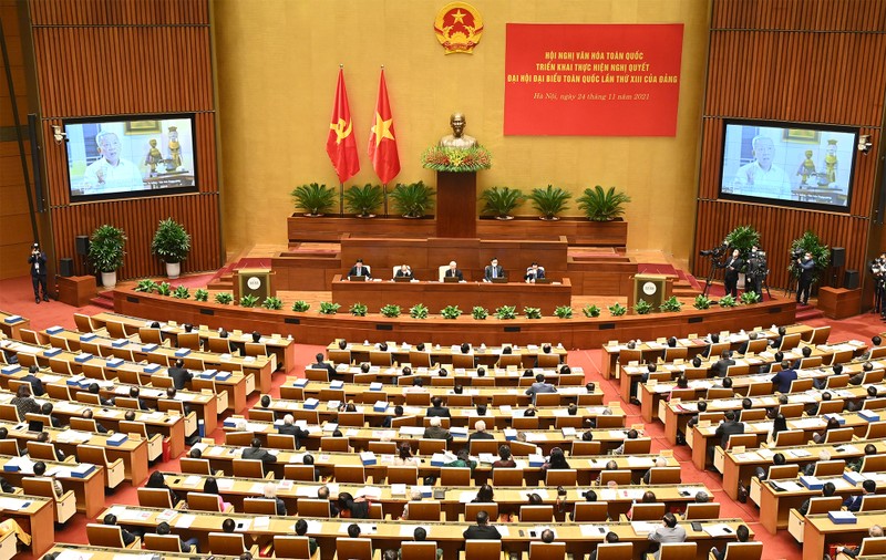 Quang cảnh Hội nghị Văn hóa toàn quốc, ngày 24/11/2021. Ảnh: Nguyễn Đăng