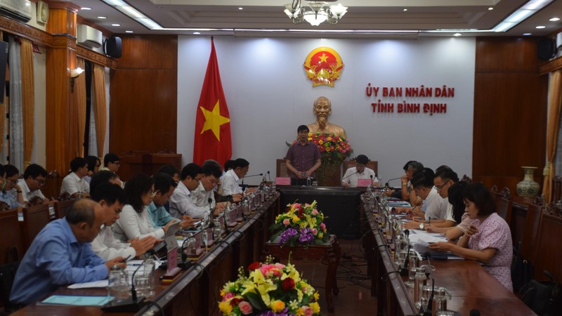 Quang cảnh buổi làm việc của Đoàn công tác Thanh tra Chính phủ tại tỉnh Bình Định.