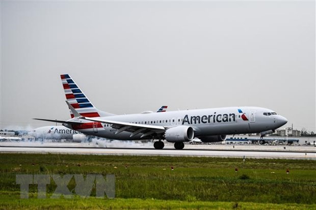 Máy bay của hãng hàng không American Airlines tại sân bay quốc tế Miami. (Ảnh: AFP/TTXVN)