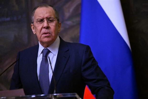 Ngoại trưởng Nga Sergei Lavrov tại một cuộc họp báo ở Moskva (Nga). (Ảnh: AFP/TTXVN)