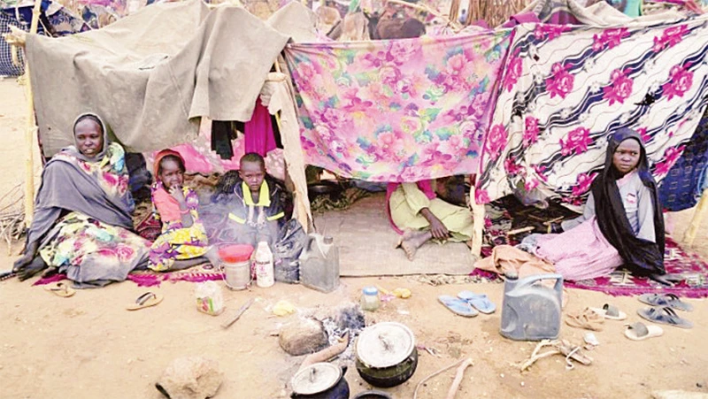 Người tị nạn Sudan sống trong lều tạm tại khu vực biên giới với Chad. 