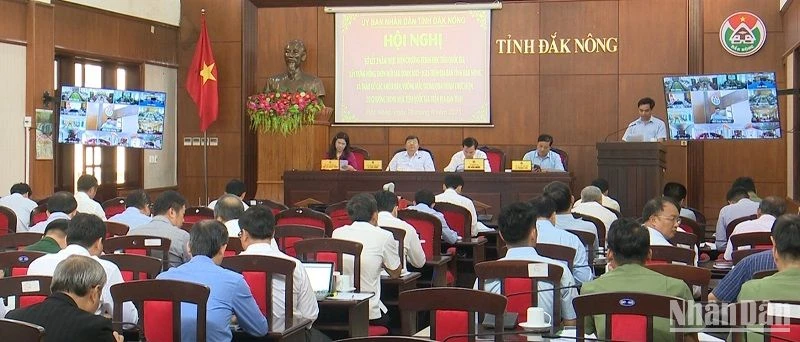 Quang cảnh Hội nghị sơ kết 3 năm thực hiện Chương trình mục tiêu quốc gia xây dựng nông thôn mới giai đoạn 2021-2025 trên địa bàn tỉnh Đắk Nông.