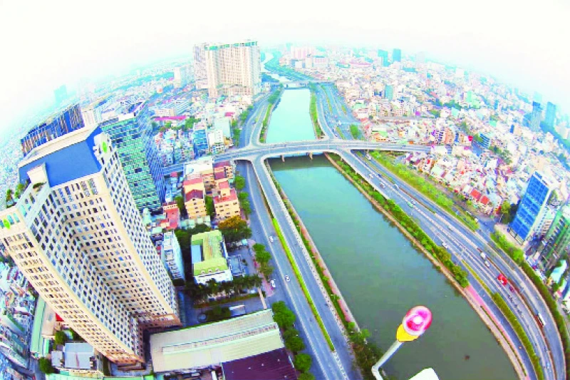 Một góc đô thị Thành phố Hồ Chí Minh nhìn từ trên cao. (Ảnh CTV)