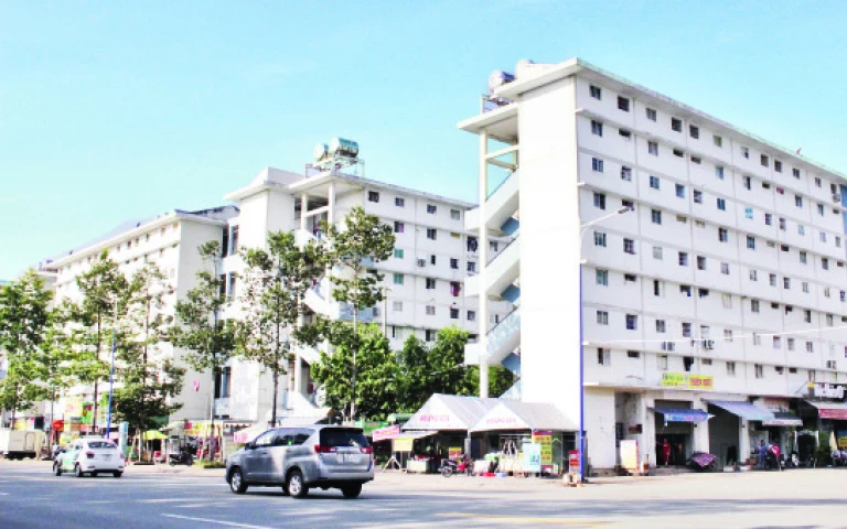 Khu nhà ở xã hội Becamex Hòa Lợi tại thành phố Thủ Dầu Một, tỉnh Bình Dương do Tổng Công ty Becamex IDC đầu tư. 
