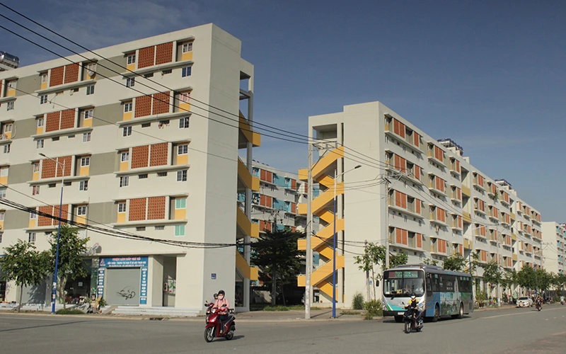 Khu nhà ở xã hội Becamex Định Hòa tại thành phố Thủ Dầu Một, tỉnh Bình Dương do Tổng công ty Becamex IDC đầu tư. (Ảnh TRỊNH BÌNH)