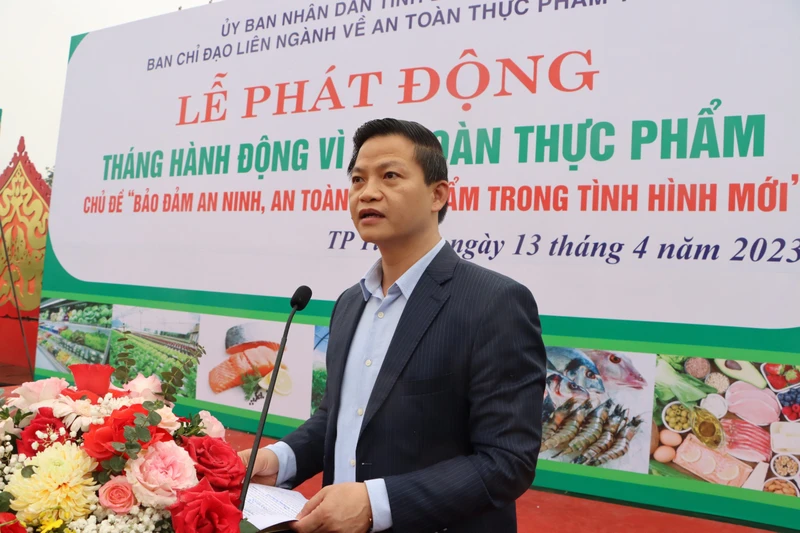 Phó Chủ tịch Thường trực Ủy ban nhân dân tỉnh Bắc Ninh Vương Quốc Tuấn phát biểu tại buổi lễ.