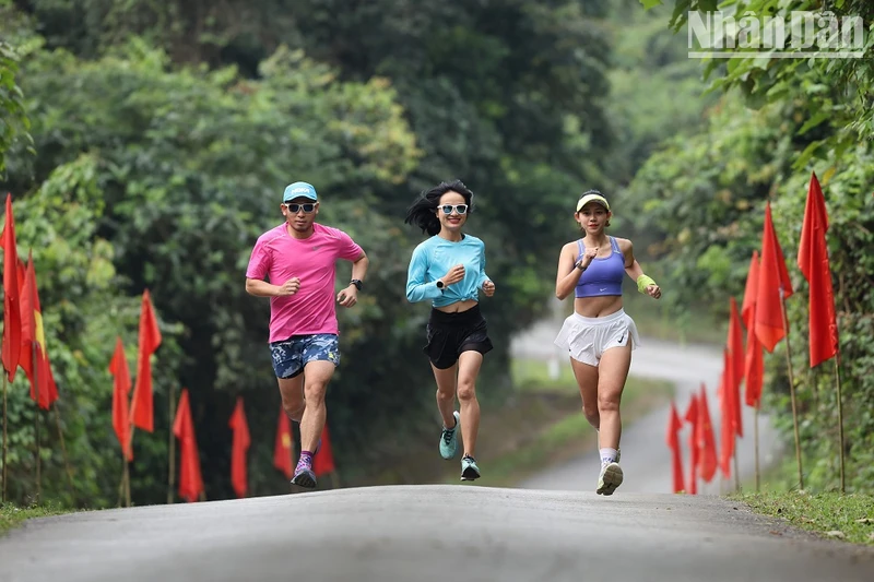 Vận động viên tham gia giải chạy qua các cánh rừng nguyên sinh Phong Nha-Kẻ Bàng.