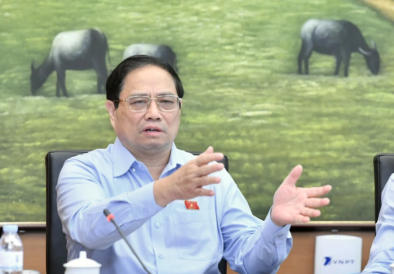 Thủ tướng Phạm Minh Chính phát biểu tại phiên thảo luận. (Ảnh: Đăng Khoa)