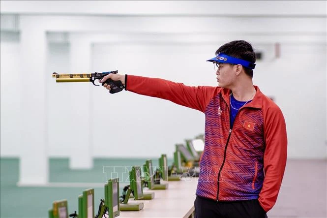 Vận động viên bắn súng Việt Nam Phạm Quang Huy. (Ảnh tư liệu: TTXVN)